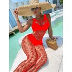 Cm Store Kadın Seksi Fantazi File Çorabı Utra Esnek Büyük Beden Uygun - Kırmızı