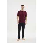 Cm Store Kocabey KKT-26153 Erkek Midi Yaka Pijama Takımı - Mürdüm
