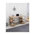 CMDWOOD Vista Çalışma Masası – Mdf'lam ve Ahşap Ayaklı | 4 Raflı | Minimalist ve Fonksiyonel Tasarım Meşe