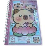 Cmk Capybara Temalı Sevimli Spiralli Not Defteri, Pastel Renkli, Günlük Planlama