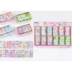 Cmk Happy Time Dekoratif Washi Bant 7,2 cm x 1,8 M, 1 Adet, Pastel Renkli Sevimli Desenli