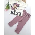 Cmk Kids Club Kız Çocuk Tayt Tişort Ikili Takım Minnie Mouse Baskılı Fitilli Kumaş Mor ve Pembe Renk Seçenekleri - 10 - 11 Yaş