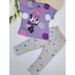 Cmk Kids Club Kız Çocuk Tayt Tişort Ikili Takım Minnie Mouse Baskılı Puantiyeli Mor Pembe Renk Seçenekleri - 6 Yaş