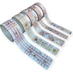 Cmk Pattern Desenli Washi Bant Seti, 5'li Paket, Çiçek Adası Temalı, Pastel Renkli - Pembe