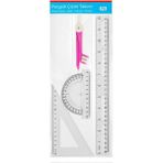 Cmk Pergelli Çizim Seti 30CM Cetvel + Gönye + Iletki