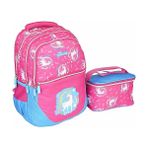 Cmk RLX-1350 3 Gözlü Lüks Okul Çantası + Beslenme Çantası - Pembe