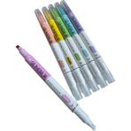 Cmk Silinebilir Fosforlu Kalem Seti, 6 Renk, Çift Uçlu Pastel Renkli Işaretleyici