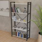 Cmk Store 5 Raflı Metal Kitaplık Beyaz