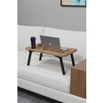 CMKStore Katlanır Laptop Sehpası Mdf Tablet Bardaklık Çalışma Yatak Kahvaltı Masası Sehpası 60x35