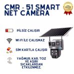 Cmr-51 4G Sım Kartlı Solar Güvenlik Kamerası - Çift Lensli 360° Dönen Güneş Enerjili Kablosuz Dış Mekan Kamera (Wi-Fi Gerektirmez)