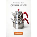 CMS MUTFAK EŞYALARI ORTA BOY ÇAYDANLIK KÜRE MODEL KENDİNDEN SÜZGEÇLİ PASLANMAZ
