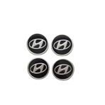 CMS OTO AKSESUAR Hyundaı Siyah Jant Göbeği Jant Göbek Arması Sticker 4'lü Set 60mm