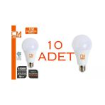 Cmsolar 9W E27 Duy 6500K Led Ampul 10'Lu Paket