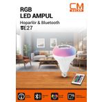 CMSOLAR Hoparlör & Bluetooth RGB Ampul Uzaktan Kumanadalı E27 Duy