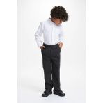 CMZ Collection Çocuk Likralı Eşofman Belli Baskısız Kolej Okul Pantolonu - Füme - 9 Yaş