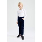 CMZ Collection Çocuk Likralı Eşofman Belli Rahat Kaliteli Esnek Okul Pantolonu - 0-Lacivert - 12 Yaş