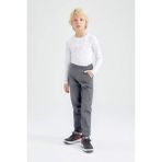 CMZ Collection Çocuk Likralı Eşofman Belli Rahat Kaliteli Esnek Okul Pantolonu - 9 Yaş - 0-Gri