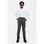 CMZ Collection Erkek Çocuk Dokuma Kumaş Beli Lastikli Rahat Regular Trend Okul Pantolonu - 12 Yaş - 0-Gri