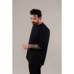 CMZ Collection Erkek Oversize Kısa Kollu Tişört Bisiklet Yaka Siyah