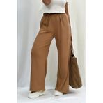 CMZ Collection Kadın Günlük Rahat Bol Kesim Kalitetli Palazzo Pantolon - Camel