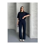 CMZ COLLECTİON Kadın Trend Yazlık Lacivert Oversize Rahat Kesim Eşofman Takımı
