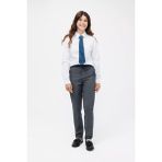 CMZ Collection Kız Çocuk Yüksek Bel Dokuma Kumaş Regular Kalıp Okul Pantolon - 10 Yaş - 0-Gri
