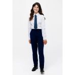 CMZ Collection Kız Lise Boy Yüksek Bel Dokuma Kumaş Regular Kalıp Rahat Trend Okul Pantolonu - 38 - 0-Lacivert