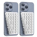 CMZZ 2PACK Silikon Çift Taraflı Telefon Kılıfı Montajı, Selfie'ler ve Videolar için Çıkarılabilir Eller Serbest ve Güçlü Kavrama Tutucu, iPhone Android ile Uyumlu (Beyaz, 2 Paket 40 Vantuz)