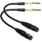CNCESS CESS-210 XLR - 1/4 TRS, XLR - 3,5 mm Stereo, Dişiden Erkek Mikrofon Adaptörü Ses Kablosu, Cep Telefonu, Aktif Hoparlörler, Sahne, DJ, Stüdyo Ses Konsolu, 2 Set için Uygundur