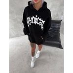 Cncy Store Cncystore Unisex Üç Iplik Kapşonlu Baskılı Sweatshirt - Siyah - 2XL
