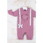 Cndr Love Kalp Nakışlı Pamuk Kız Bebek Tulumu - Mor - 9 - 12 Ay