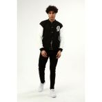 Cng Moda Erkek Çıt Çıtlı Şardonlu Kolej Sweat Mont - XL - Siyah