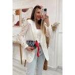 Cng Moda Kadın Güpürlü Ekru Blazer Yazlık Ceket Güpür - S