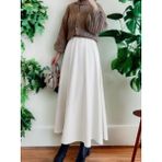 Cng Moda Scuba Kumaş Tesettür Kloş Etek - 34 - Beyaz