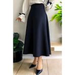 Cng Moda Scuba Kumaş Tesettür Kloş Etek - 36 - Lacivert