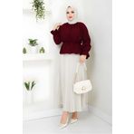 CNG MODA Tesettür Beli Lastikli Kısa Gömlek