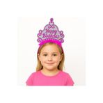 CNGZHN Pembe Happy Birthday Doğum Günü Prenses Tacı