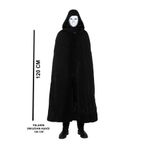 CNGZHN Siyah Kapüşonlu 120 Cm Pelerin Ve Beyaz Boyanabilir Tam Yüz Maske