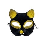 CNGZHN Siyah Renk Gold Simli Kedi Maskesi