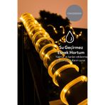 CNGZSHOP 100 LED 12 Metre Sarı Solar Peri Led Işık | Güneş Enerjili Su Geçirmez Bahçe, Balkon, Ağaç ve Yılbaş