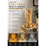 CNGZSHOP 3 Renk Modlu Lüks Gold Masa Lambası Dokunmatik Şarjlı Kristal Görünümlü LED Abajur Dekoratif Gece La