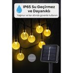 CNGZSHOP 30 Led 6 Metre Sarı Solar Led Işık Su Geçirmez Bahçe Balkon Teras Ağaç Aydınlatması 8 Modlu