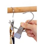 CNGZSHOP 4'Lü Askı Paslanmaz Çelik Pantolon,Şal,Atkı,Bere, Eşarp, Çanta Askısı Mandallı Askılık