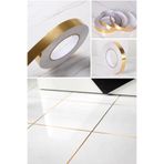 CNGZSHOP 50 Metre Banyo Lavabo 0.50 Cm Duvar Için Uygun Fayans Arası Şerit Bant Gold Yansıma Görünüm Seramik