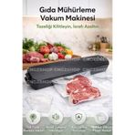 CNGZSHOP Gıda Mühürleme Vakum Makinesi | Yiyecek Tazeliği Koruma Ev & Restoran Tipi + 10 Adet Poşet Hediyeli