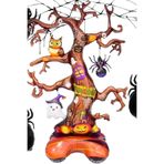 CNGZSHOP Halloween Örümcek Balkabağı Temalı Korkunç Ağaç Folyo Balon, Kahverengi, 150x100 cm
