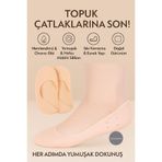 CNGZSHOP Kadın Ten Rengi Silikon Topuk Çorabı, Çatlak Önleyici, Nemlendirici Ayak Patik
