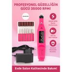 CNGZSHOP Kalem Freze Makinesi Elektrikli Törpü, 35000 RPM, 6'lı Freza Uç Seti, Pembe