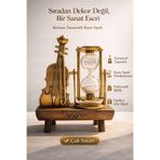 CNGZSHOP Keman Tasarımlı Kum Saati | Şık Biblo & Ofis Dekor Hediyelik