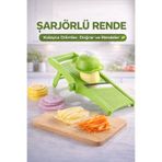CNGZSHOP Şarjörlü Çok Fonksiyonlu Sebze ve Meyve Rendesi, Dilimleyici ve Doğrayıcı Set